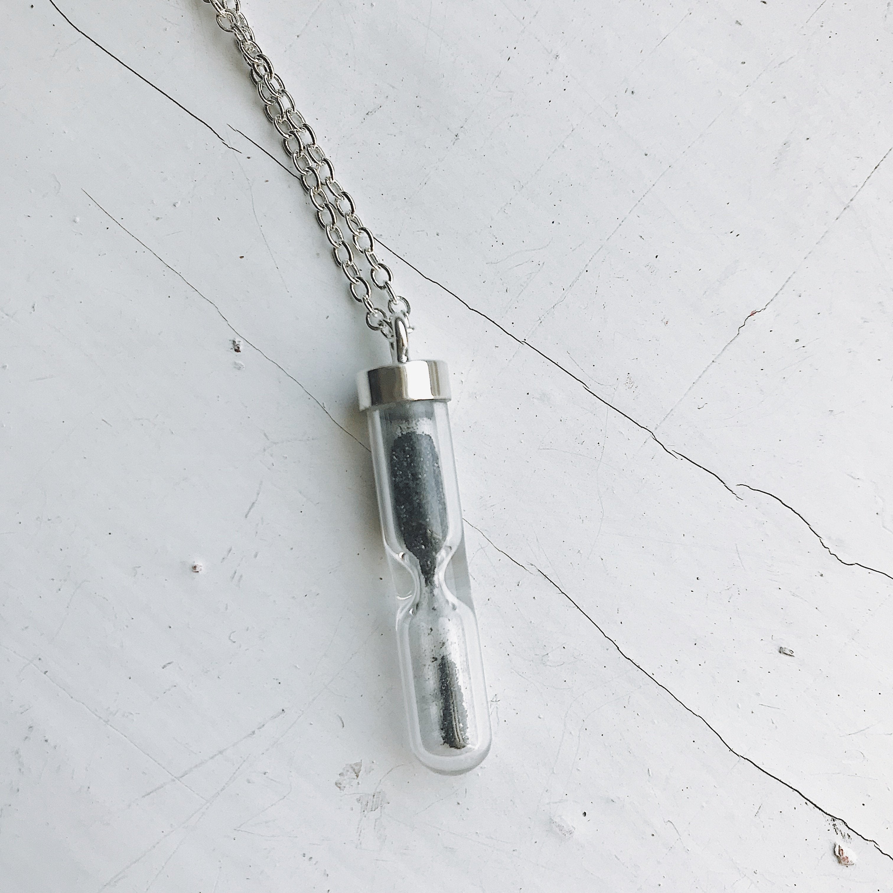 Tiny Key Pendant Necklace With Meteorite