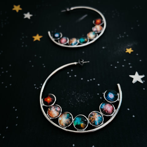 Nebula Rainbow Pride Hoop Earrings Jewelry Yugen Handmade